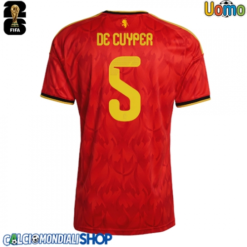 Maglie da calcio Belgio Maxim De Cuyper #5 Prima Maglia Mondiali 2026  Manica Corta